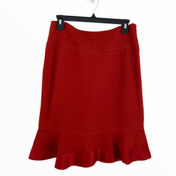 Anne Klein 2 Piece Burnt Red Blazer & Satin Hem Suit Sz 4, fits like a 6p. - Picture 4 of 9